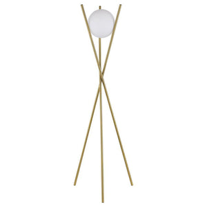 Yamileth - Spherical Bulb Metal Tripod Floor Lamp - Gold