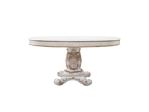 Vendom - Dining Table - Antique Pearl Finish - 76"