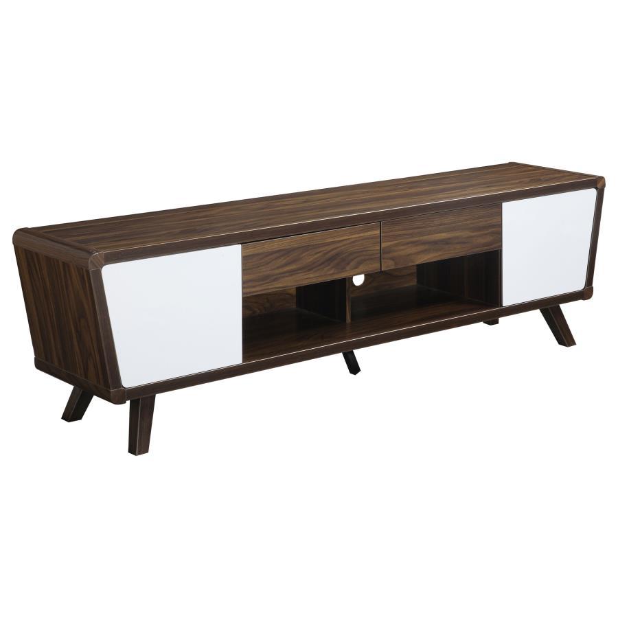 Alvin - 2 Door Engineered Wood TV Stand - Dark Walnut