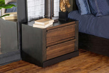 Azalia - 2-Drawer Nightstand - Black And Walnut