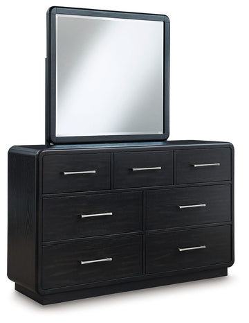 Rowanbeck - Dresser And Mirror - Black
