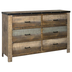 Sembene - 6-Drawer Dresser - Antique Multi-Color