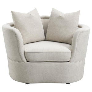 Kamilah - Upholstered Chair With Camel Back - Beige