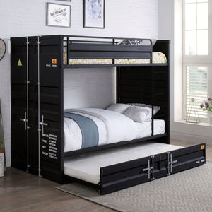 Estonne - Twin/Twin Bunk Bed With Trundle - Black