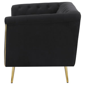 Holly - Tuxedo Arm Tufted Back Loveseat - Black