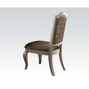 Francesca - Side Chair (Set of 2) - Silver PU & Champagne