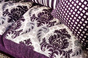 Emilia - Sofa - Purple / Silver