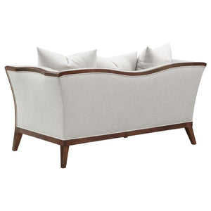 Lorraine - Upholstered Loveseat With Flared Arms - Beige