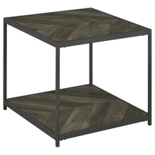 Beckley - Chevron End Table - Rustic Gray Herringbone