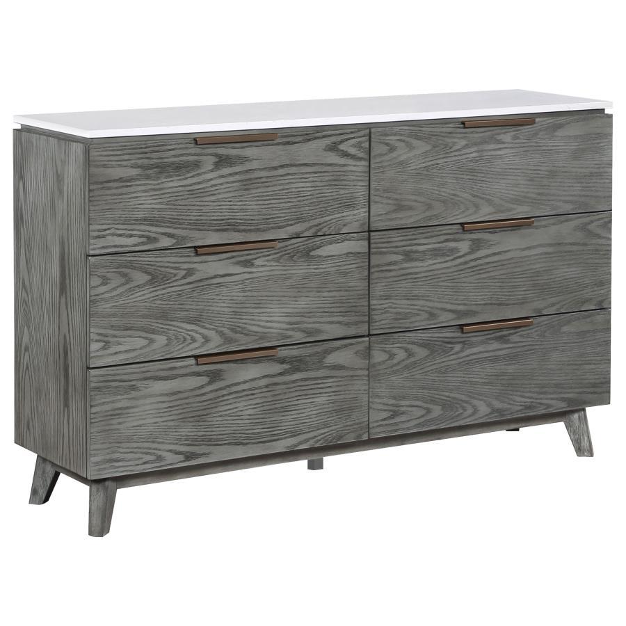 Nathan - 6-Drawer Dresser - Gray