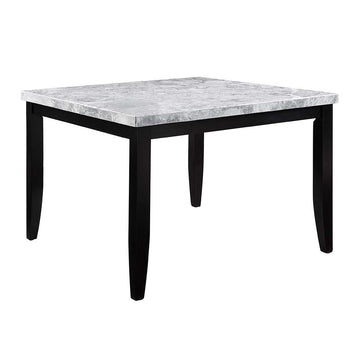 Hussein - Counter Height Table With Marble Top - Marble & Black Finish