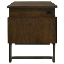 Marshall - 6-Drawer Executive Desk - Dark Walnut And Gunmetal