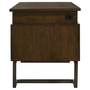 Marshall - 6-Drawer Executive Desk - Dark Walnut And Gunmetal