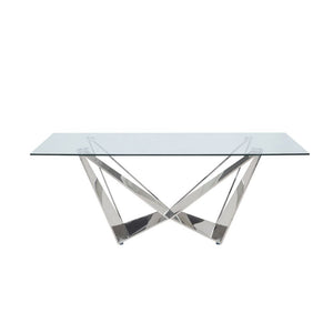 Dekel - Dining Table - Clear Glass & Stainless Steel