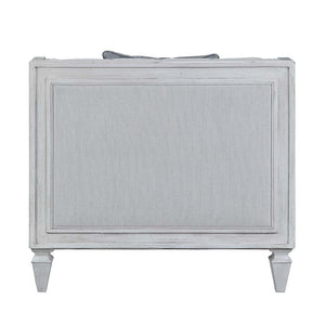 Katia - Chair - Light Gray Linen & Weathered White Finish