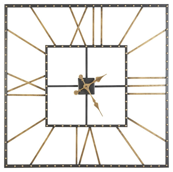 Thames Wall Clock Black / Gold Finish