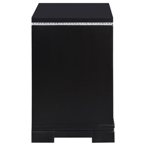 Cappola - Rectangular 2-Drawer Nightstand - Silver And Black