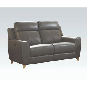 Cayden - Loveseat - Gray Leather-Aire Match