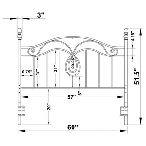 Evan - Queen / Full Scroll Metal Headboard - Dark Gray