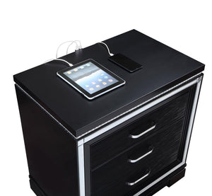 Cappola - Rectangular 2-Drawer Nightstand - Silver And Black