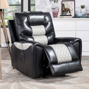 Leipzig - Power Recliner - Black / Light Gray