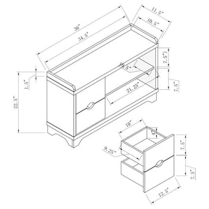 Aylin - 2-Drawer Storage Bench - Medium Brown and Black