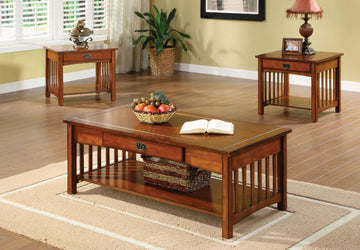 Seville - 3 Piece Table Set - Antique Oak
