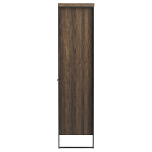 Pattinson - 2-Door Rectangular Bookcase - Aged Walnut And Gunmetal