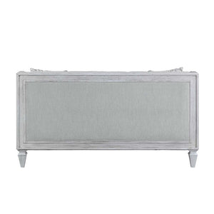 Katia - Loveseat - Light Gray Linen & Weathered White Finish