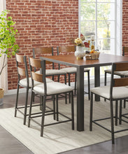 Stellany - Brown / Gray - 9 Pc. - Counter Table, 8 Upholstered Barstools