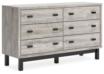 Vessalli - Six Drawer Dresser - Black / Gray