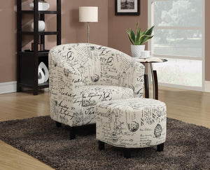 Coaster - Upholstered Accent Chair with Ottoman