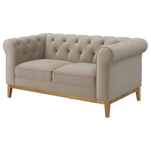 Sandrine - Button Tufted Tuxedo Arms Loveseat - Camel