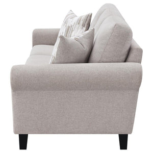Nadine - Upholstered Round Arm Sofa - Oatmeal