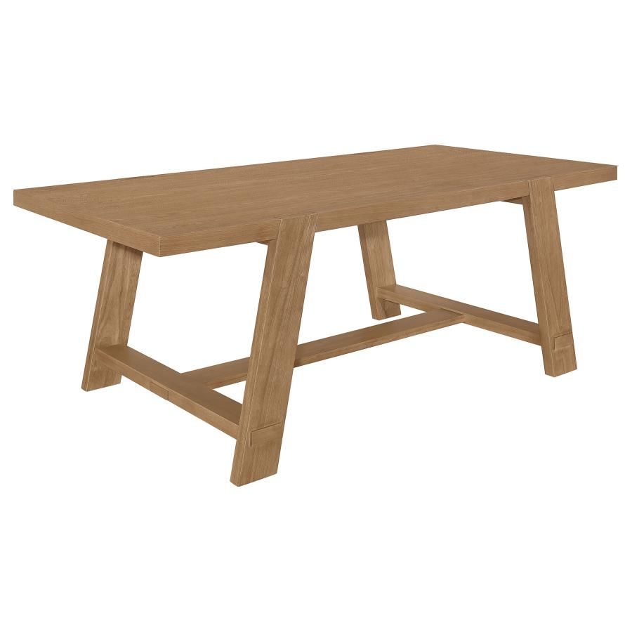 Sharon - Rectangular Trestle Base Dining Table - Blue And Brown