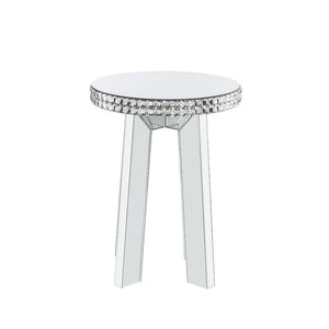 Lotus - End Table - Mirrored & Faux Crystals