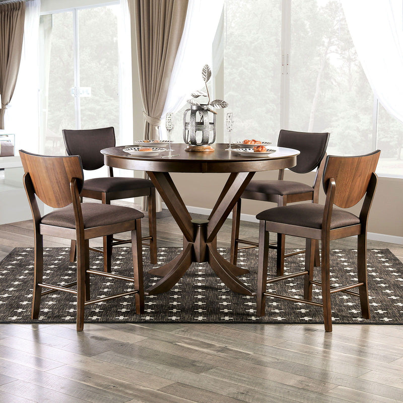 Marina - Counter Height Round Dining Table - Walnut – Savon