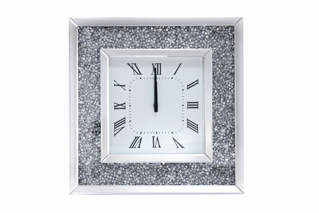 Noralie - Wall Clock - Mirrored & Faux Diamonds - 20