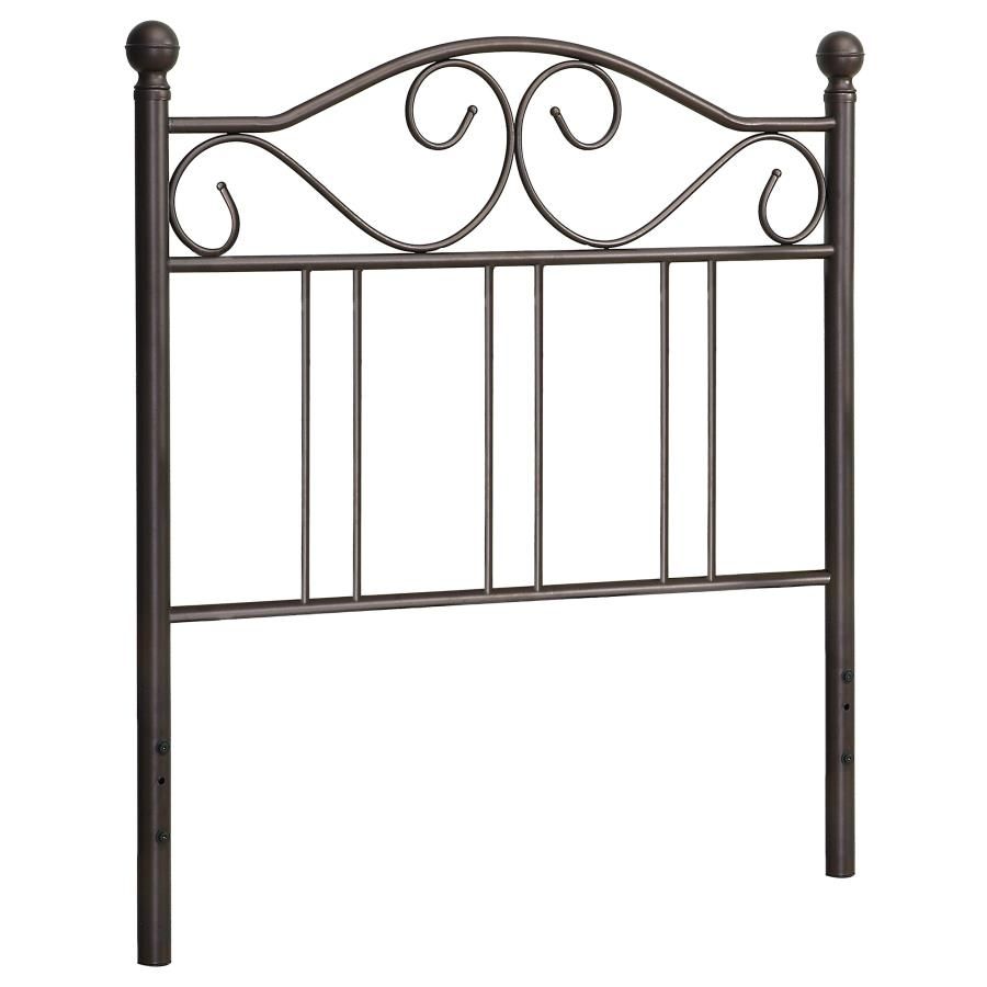 Ellis - Scroll Twin Headboard - Dark Bronze