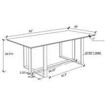 Annika - Rectangular Glass Top Dining Table - White and Chrome