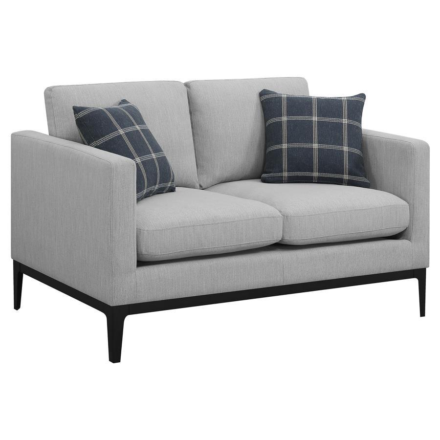Apperson - Cushioned Back Loveseat - Light Grey
