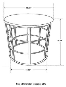 Halona - Round Accent Table With Marble Top - White