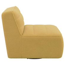 Cobie - Upholstered Swivel Armless Chair - Mustard