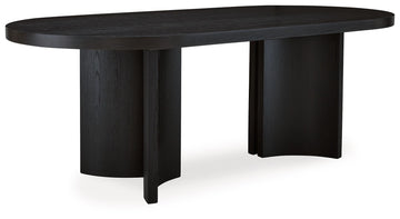 Rowanbeck - Oval Dining Room Table - Black