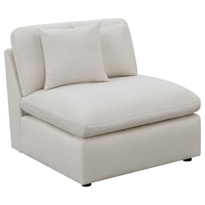Hobson - Cushion Back Armless Chair - Off-White