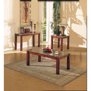 Bologna - End Table - Brown Marble & Brown Cherry