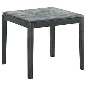 Mozzi - Square Faux Marble Side End Table - Gray And Black