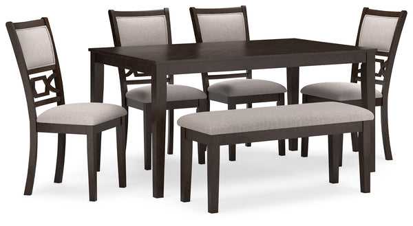 Langwest Dining Room Table Set (Set of 6) Brown