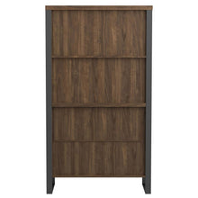 Pattinson - 2-Door Rectangular Bookcase - Aged Walnut And Gunmetal