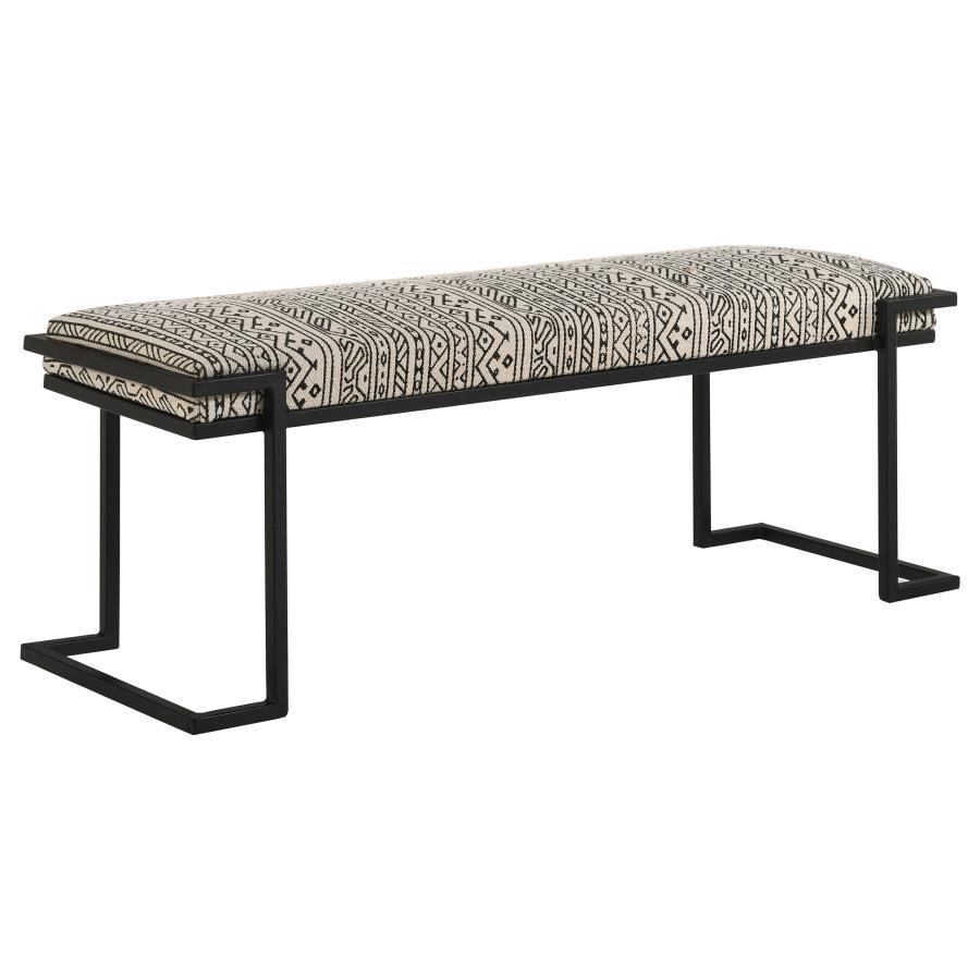 Alfaro - Upholstered Accent Bench - Black and White